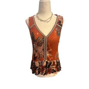Patrons of Peace High-Low Boho Printed Tank Top